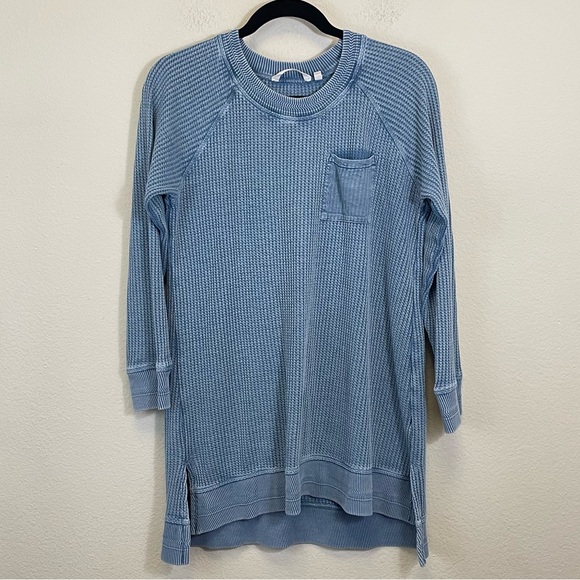 Soft Surroundings Tops - Soft Surroundings Autumn Waffle Tunic Dusty Blue Size M